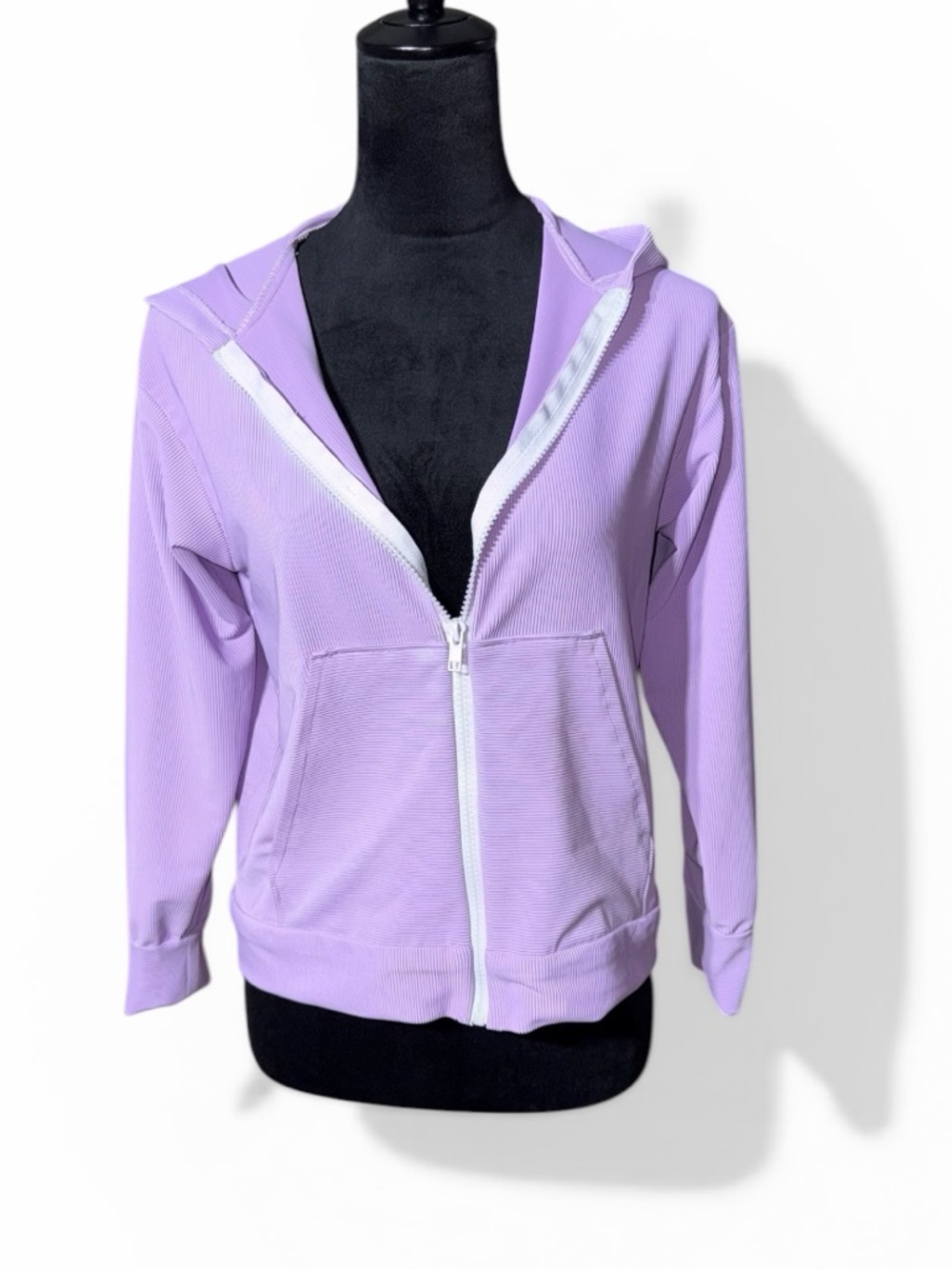 Debra Green Design Women's Lavender Zip Hoodie with Front Pockets
